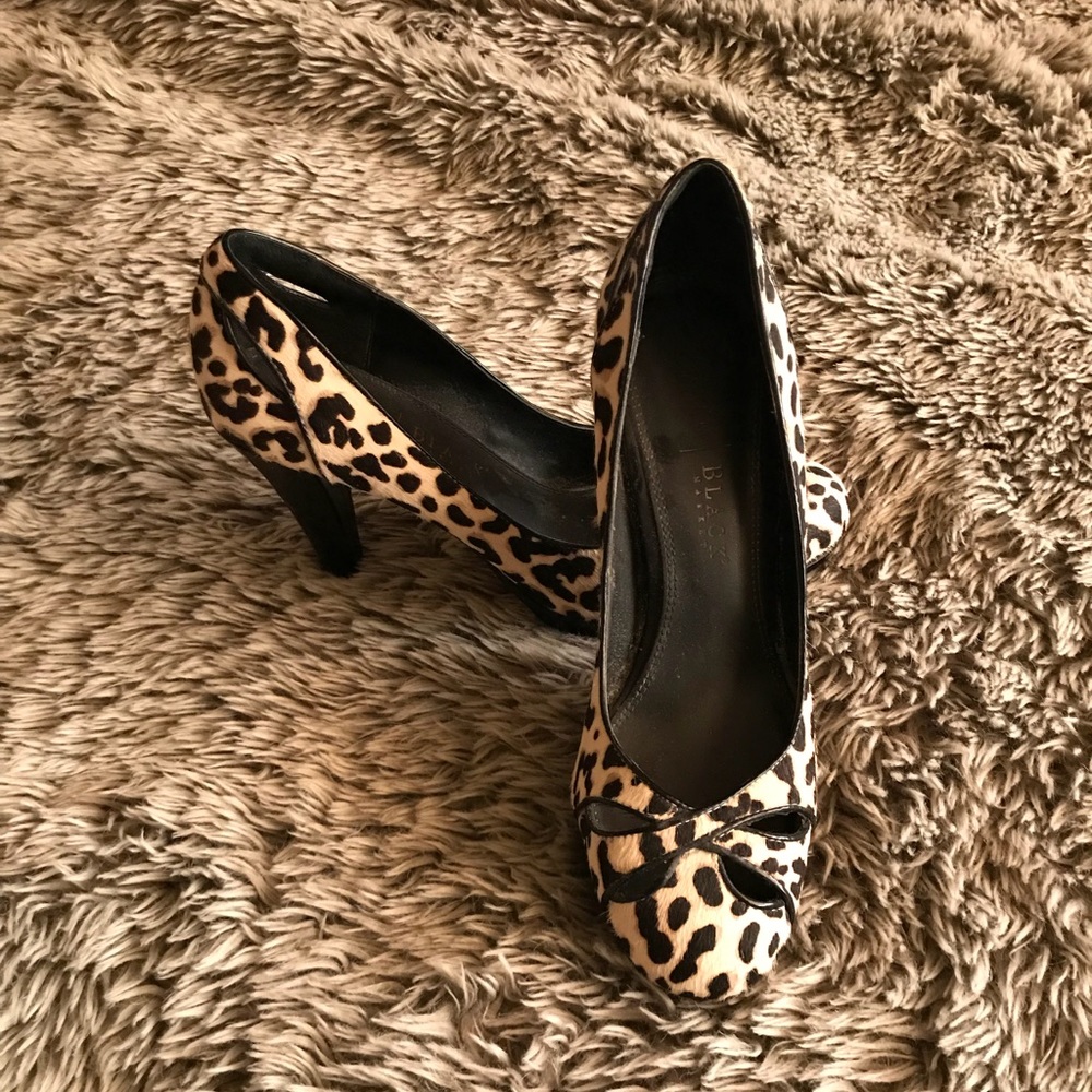 Faux fur heels